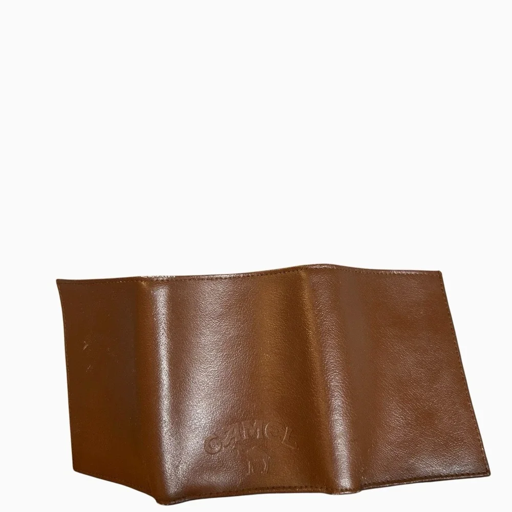 VTG Joe Camel  Tobacco Brown Leather Folding Wallet In Box